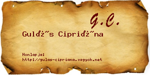 Gulás Cipriána névjegykártya